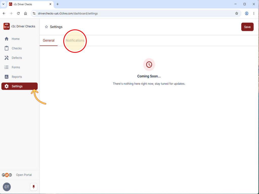 Step 1 - Click settings and then notifications to update your email preferences