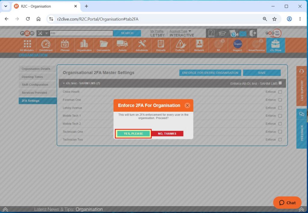 Step 5: Click SAVE, then confirm by selecting YES, PLEASE.